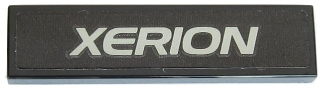 Tile 1 x 4 with Silver 'XERION' on Black Background Pattern (Sticker) - Set 42054