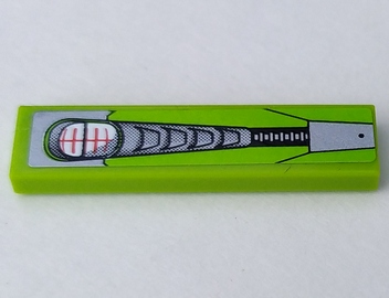 Tile 1 x 4 with Air Vents and Gauge on Lime Background Pattern Model Right Side (Sticker) - Set 8863