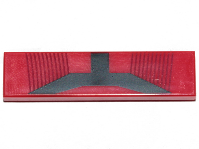 Tile 1 x 4 with Black Lines and Angular Stripe Pattern (BrickHeadz Sith Trooper Helmet Front)