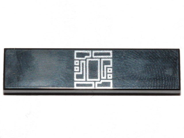 Tile 1 x 4 with Silver Rectangles Pattern (BrickHeadz Kylo Ren Belt)