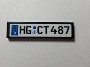 Tile 1 x 4 with 'HG CT 487' on White Background Pattern (Sticker) - Set 10242