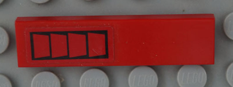 Tile 1 x 4 with Vent on One End Pattern (Sticker) - Set 60131