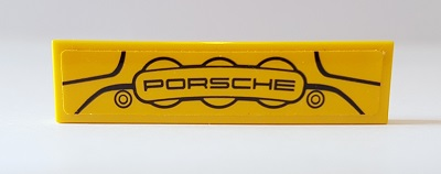 Tile 1 x 4 with Black 'PORSCHE' on Brake Caliper Pattern (Sticker) - Set 42056