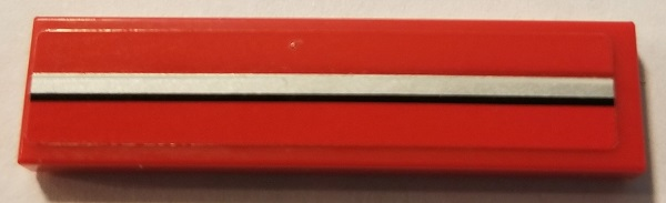 Tile 1 x 4 with Silver Side Trim Pattern (Sticker) - Set 75894