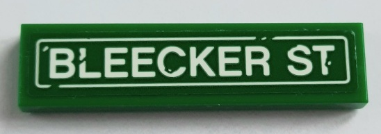 Tile 1 x 4 with 'BLEECKER ST' Pattern (Sticker) - Set 76108