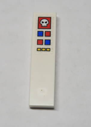 Tile 1 x 4 with Skull Computer Red, Blue, and Yellow Control Buttons Pattern (Sticker) - Set 10192