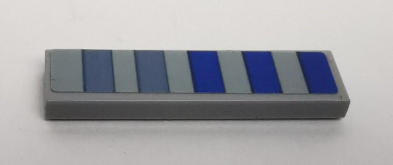 Tile 1 x 4 with Blue Stripes Pattern (Sticker) - Set 75149