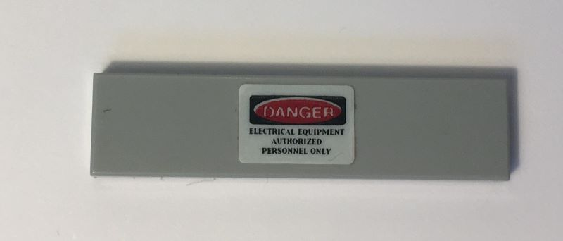 Tile 1 x 4 with 'DANGER' and 'ELECTRICAL EQUIPMENT AUTHORIZED PERSONNEL ONLY' Pattern (Sticker) - Set 10274