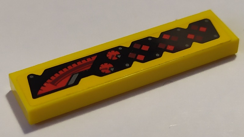 Tile 1 x 4 with Red Gauges and Speedometer Pattern Model Right Side (Sticker) - Set 76087