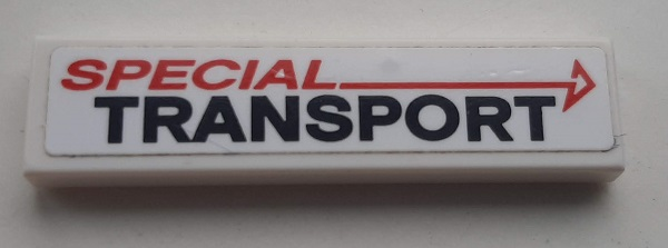 Tile 1 x 4 with 'SPECIAL TRANSPORT' Pattern (Sticker) - Set 60183