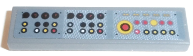 Tile 1 x 4 with Control Panel with Red and Yellow Buttons Pattern (Sticker) - Set 42100