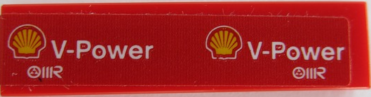 Tile 1 x 4 with White 'V-Power', Shell Logo and 'IIR' Pattern (Sticker) - Set 75879