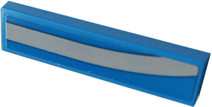 Tile 1 x 4 with Gray Stripe Pattern Model Left Side (Sticker) - Set 42083