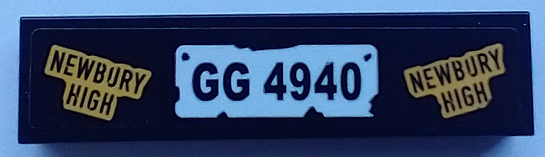 Tile 1 x 4 with 'NEWBURY HIGH' and 'GG 4940' Pattern (Sticker) - Set 70423