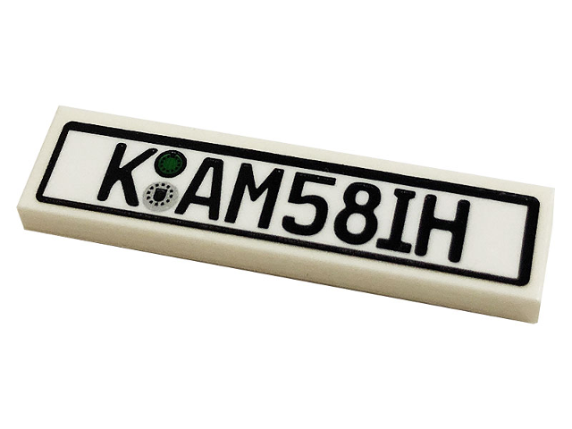 Tile 1 x 4 with 'K AM58IH' with Safety Inspection Decal Pattern (Sticker) - Set 10265