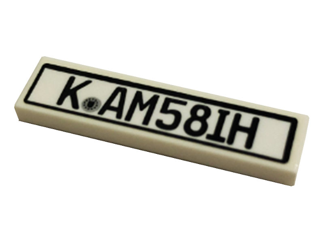 Tile 1 x 4 with 'K AM58IH' without Safety Inspection Decal Pattern (Sticker) - Set 10265