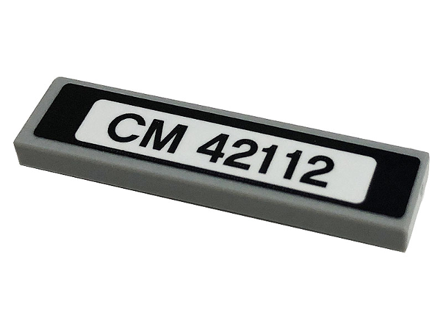 Tile 1 x 4 with 'CM 42112' Pattern (Sticker) - Set 42112