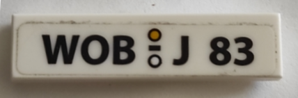 Tile 1 x 4 with 'WOB - J 83' Pattern (Sticker) - Set 10252