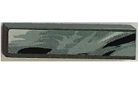 Tile 1 x 4 with Black and Gray Swirl Pattern Model Right Side (Sticker) - Set 8161