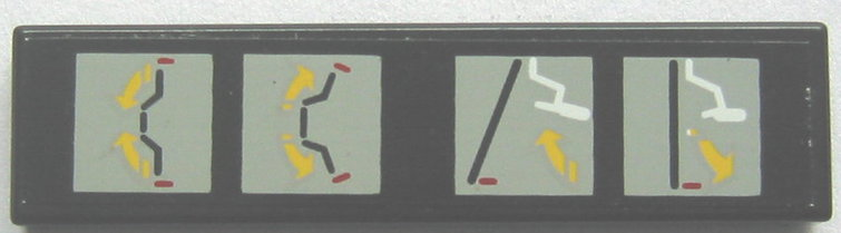 Tile 1 x 4 with Arm and Grabber Lever Control Pattern (Sticker) - Set 8443