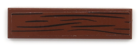 Tile 1 x 4 with Wood Grain Pattern (Sticker) - Set 70655