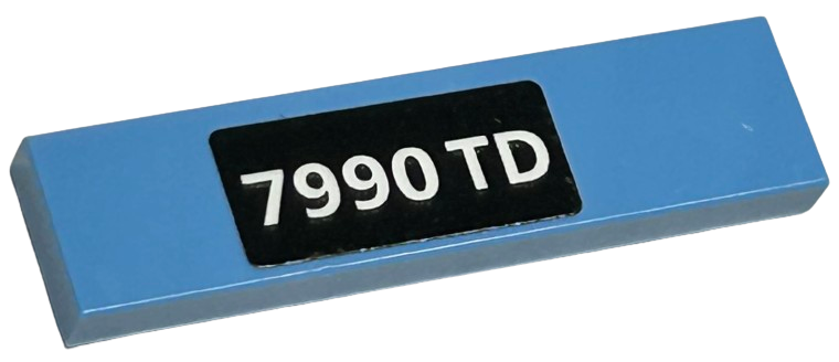 Tile 1 x 4 with White '7990 TD' on Black Background Pattern (Sticker) - Set 75968