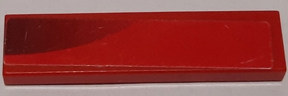 Tile 1 x 4 with Black Air Intake on Red Background Pattern Model Right Side (Sticker) - Set 8143