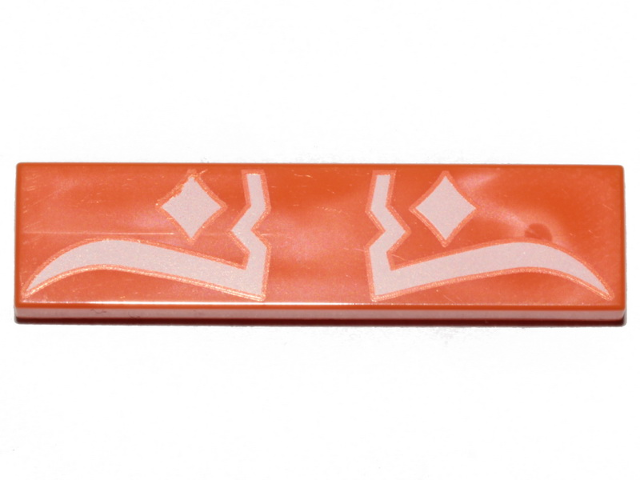 Tile 1 x 4 with White SW Togruta Forehead Ornaments Pattern (BrickHeadz Ahsoka Tano Head)