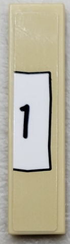 Tile 1 x 4 with Black Number 1 on White Paper Background Pattern (Sticker) - Set 910016