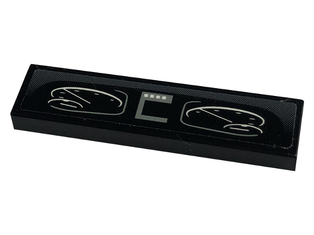 Tile 1 x 4 with Car Dashboard with Speedometer, Tachometer and Gauges Pattern (Sticker) - Set 42129