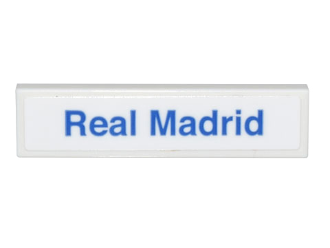 Tile 1 x 4 with Blue 'Real Madrid' Pattern (Sticker) - Set 10299