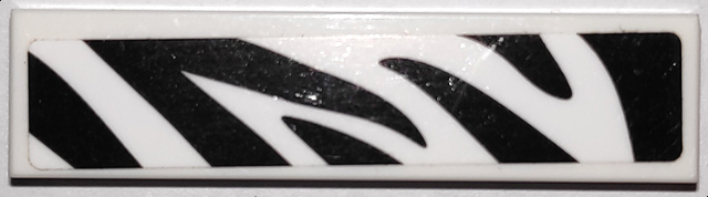 Tile 1 x 4 with Black Zebra Stripes Camouflage Pattern (Sticker) - Set 60267