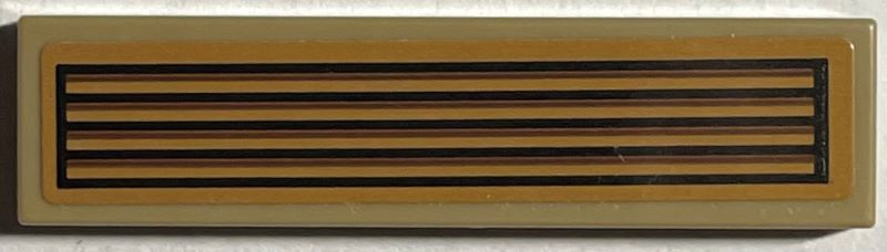 Tile 1 x 4 with Black Air Vent Pattern (Sticker) - Set 76407