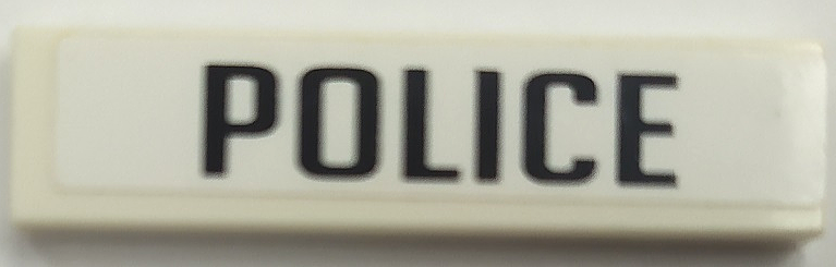 Tile 1 x 4 with Black 'POLICE' Pattern (Sticker) - Set 8135