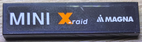 Tile 1 x 4 with White 'MINI', X-raid and MAGNA Logos Pattern Model Right Side (Sticker) - Set 75894