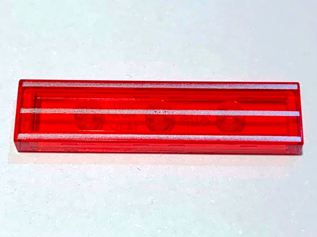 Tile 1 x 4 with 3 Silver Stripes Pattern