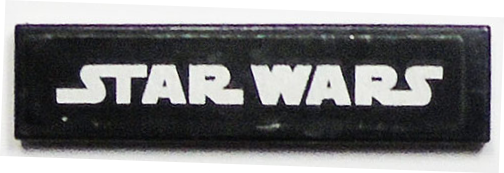 Tile 1 x 4 with White 'STAR WARS' Logo Pattern (Sticker) - Set 10019