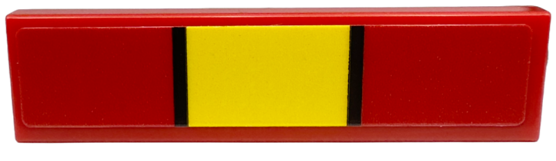 Tile 1 x 4 with Black and Yellow Stripes Pattern (Sticker) - Set 76914