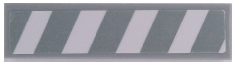 Tile 1 x 4 with Light Bluish Gray and White Danger Stripes Pattern (Sticker) - Set 41381