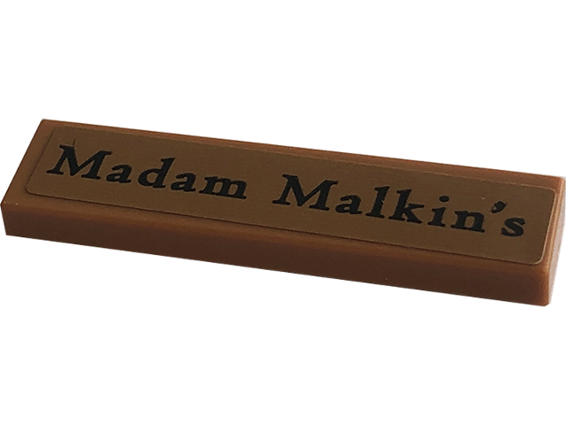 Tile 1 x 4 with Black 'Madam Malkin's' Pattern (Sticker) - Set 76422