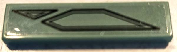 Tile 1 x 4 with Black Lines, Triangle and Pentagon Pattern (Sticker) - Set 75974