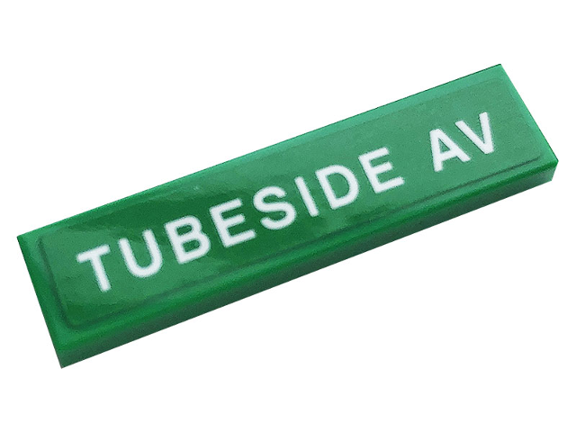 Tile 1 x 4 with White 'TUBESIDE AV' Pattern (Sticker) - Set 60258