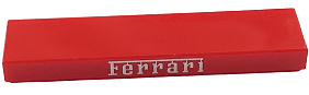 Tile 1 x 4 with Silver Ferrari Logo Pattern