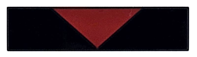 Tile 1 x 4 with Red Triangle Pattern (BrickHeadz Shadow Forehead)