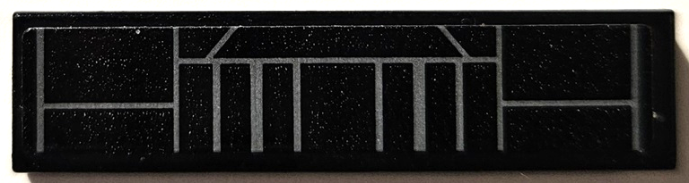 Tile 1 x 4 with SW Inquisitor Transport Scythe Hull Plates with Dark Bluish Gray Lines Pattern (Sticker) - Set 75336