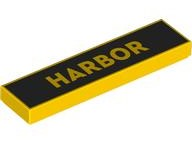 Tile 1 x 4 with 'HARBOR' on Black Background Pattern