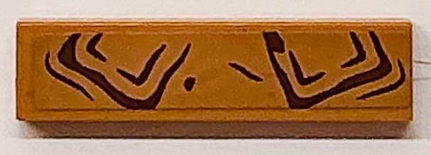 Tile 1 x 4 with Reddish Brown Mud and Prints Pattern Model Left Side (Sticker) - Set 76958