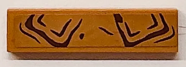 Tile 1 x 4 with Reddish Brown Mud and Prints Pattern Model Left Side (Sticker) - Set 76958