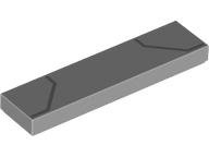 Tile 1 x 4 with Dark Bluish Gray Bent Lines Pattern (BrickHeadz Iron Man MK5 Helmet Visor Bottom)