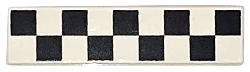 Tile 1 x 4 with Black Checkered Pattern